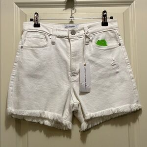 Brand New Just Black high rise size small White Frayed Jean Shorts